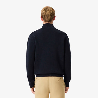 Men's Ribbed Knit Zip-Up Golf Sweater