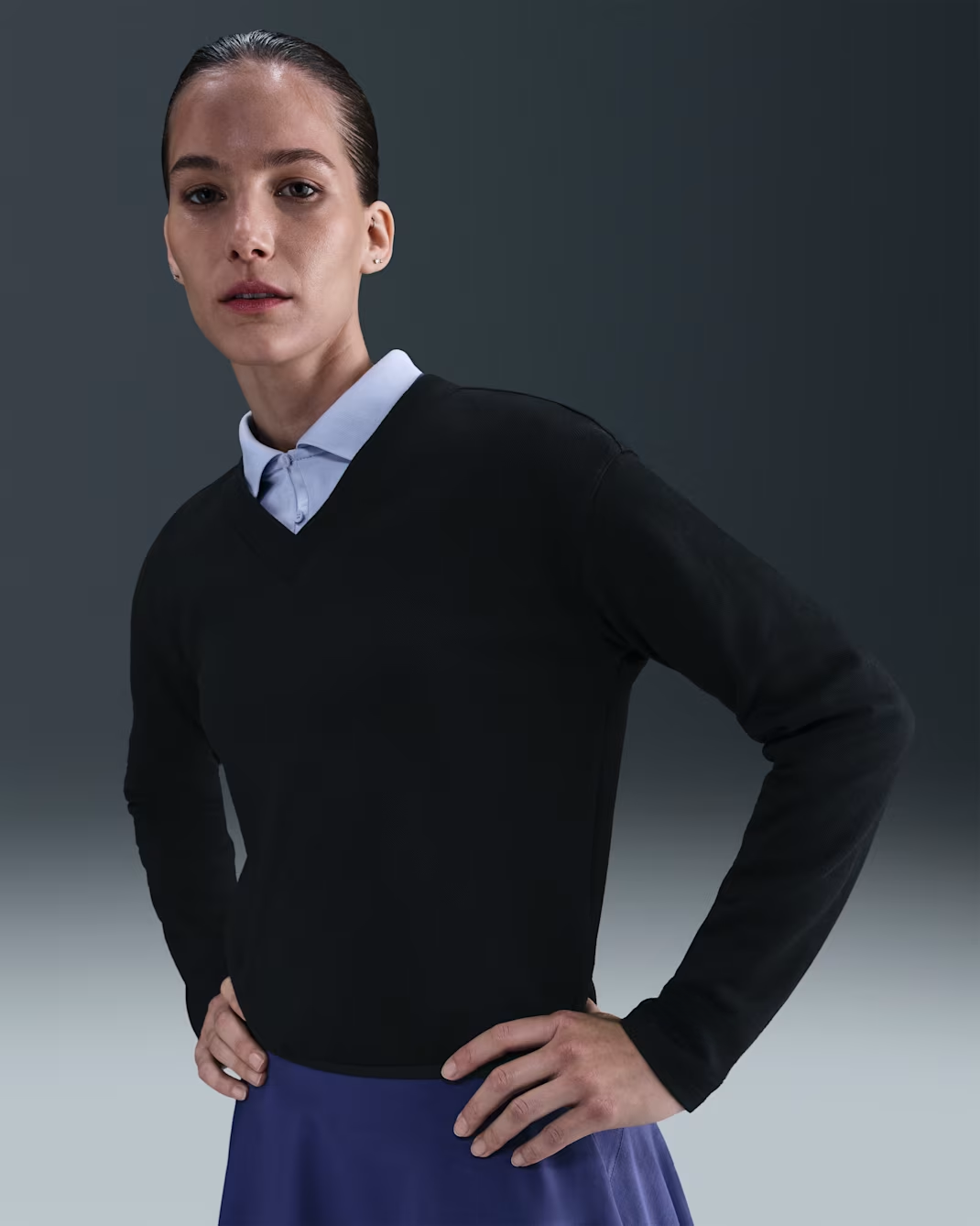 Women's V-Neck Long-Sleeve Golf Top