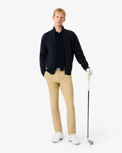 Men's Ribbed Knit Zip-Up Golf Sweater