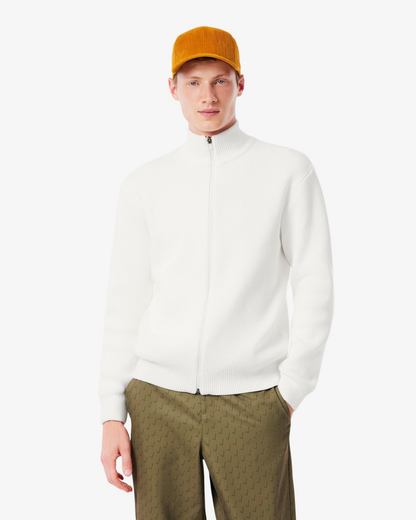 Men's Ribbed Knit Zip-Up Golf Sweater